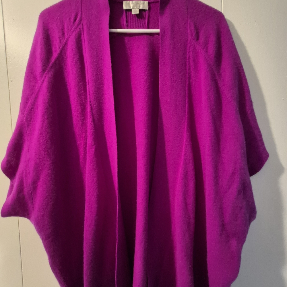 Nordstrom Collection 100% Cashmere Open Cardigan Sweater – Magenta | M/L